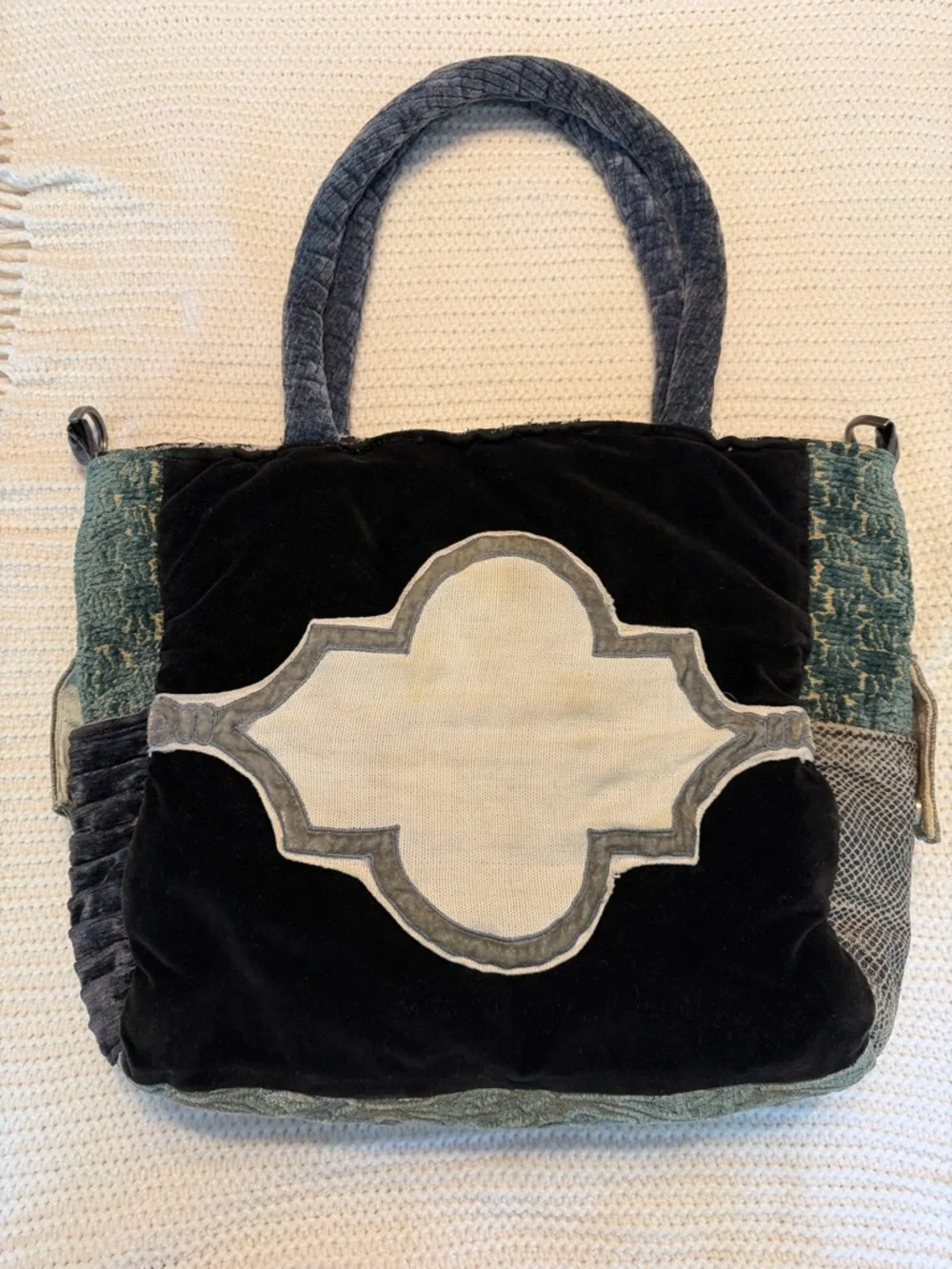 Peace of Thread Handmade Boho Tote Bag Patchwork Artisan Purse OOAK